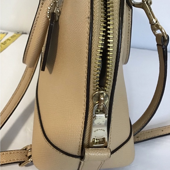Coach Crossgrain Beige Leather MINI Cora Domed Sierra Satchel Bag GUC - Picture 14 of 16